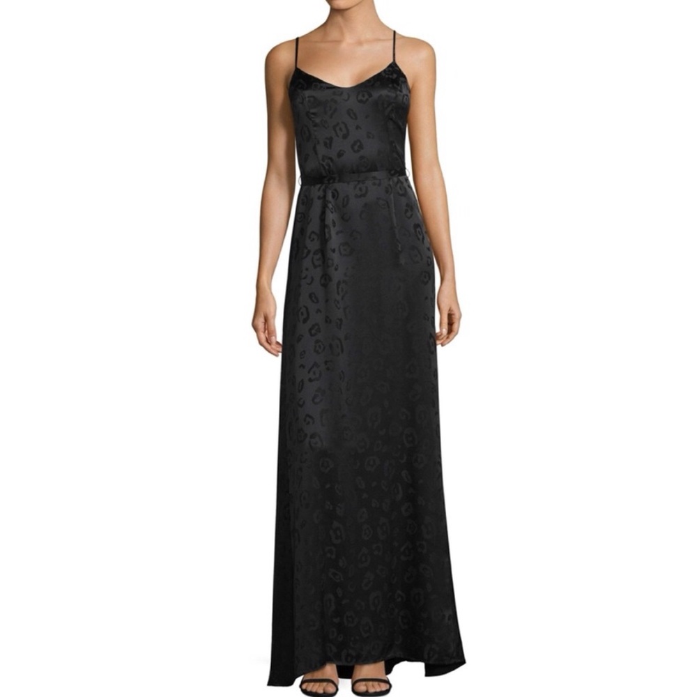 L’agence Dress Shani Silk Leopard Print Maxi Slip